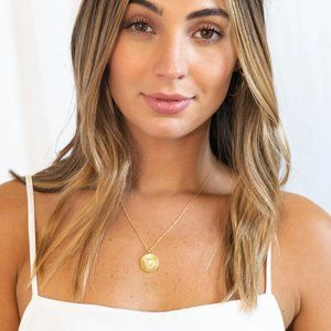 Gorjana Sunburst Coin Gold Necklace